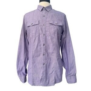 Marc Anthony Slim Button Up Graph Check Purple Dress Shirt Size S Quiet Luxury